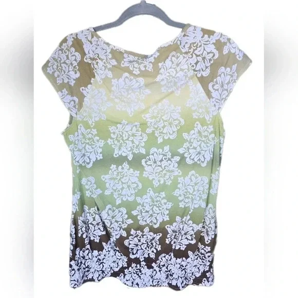 Liz & Co., Size L, Multicolor Floral Cap Sleeve Tee - Picture 2 of 6